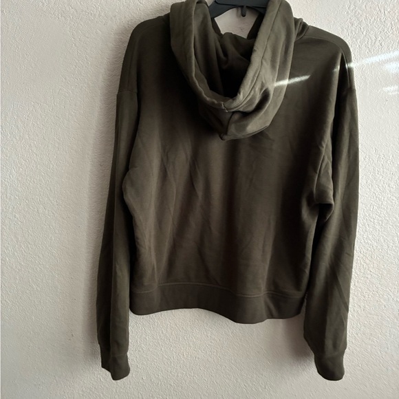 Vans Women’s Olive Green Floral Cropped Long Sleeve Hoodie Pullover Sweater L - Picture 6 of 13